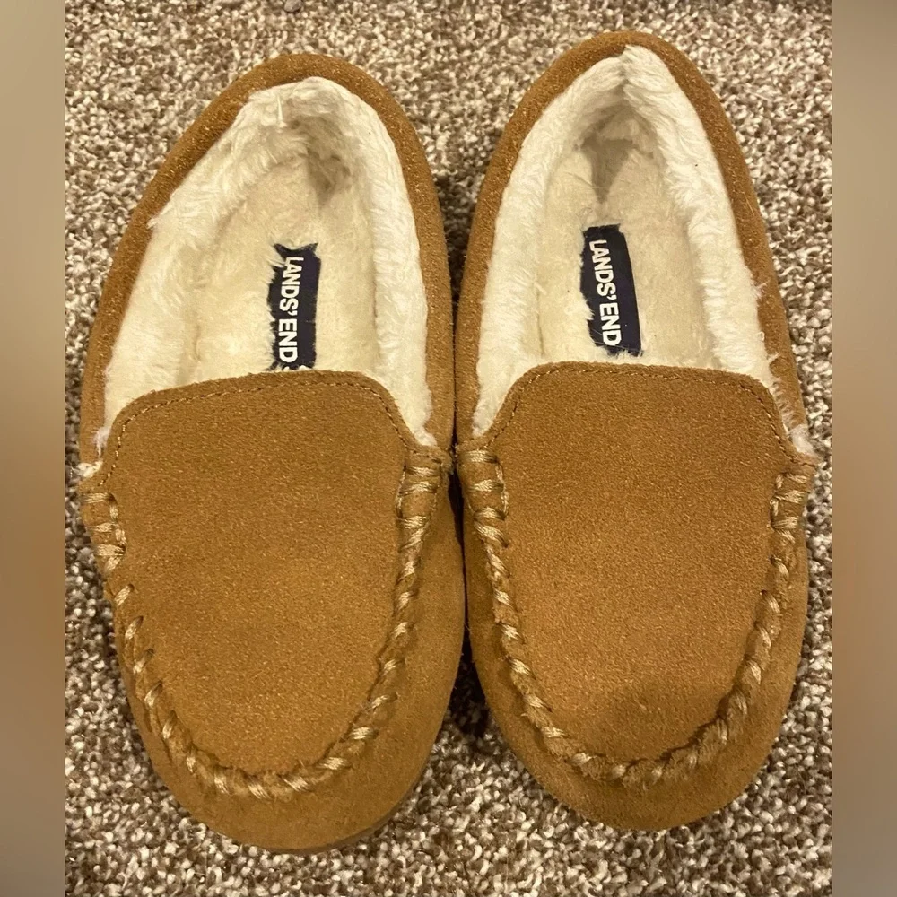 Boys Lands End House Slippers Sz 12